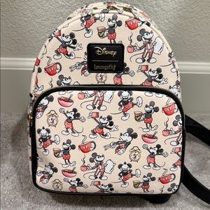 Loungefly Disney Mickey Mouse Foodie Mini Backpack nwot